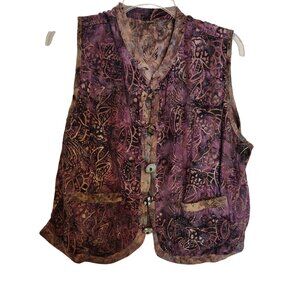 Frivolous La Blend 1X Women's Vest, Art to Wear Lagenlook, Handmade Rayon